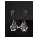 Pair of Miller Rogaska crystal candle holders