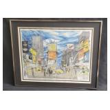 Watercolor and ink on paper, signed and dated