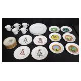 Group of ceramic plates & cups