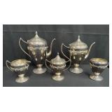 Roman silver plated tea & coffee set in box lot