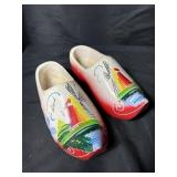Vintage hand painted Dutch wooden shoes
