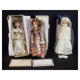 Set of three 16" porcelain dolls - 2 Heritage