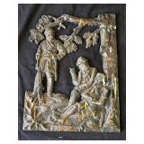 Vintage signed metal wall plaque