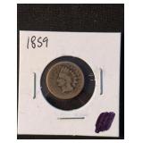 1859 Indian Head Cent coin. First year!