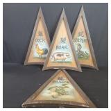 Four Asian paintings on board