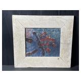 Signed framed abstract on board