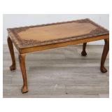 Vintage hand carved walnut coffee table