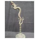 Vintage cast bronze dragon sculpture