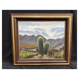 Framed signed mixed media oil on canvas still life