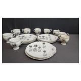 Crown Staffordshire China snack plates & teacups