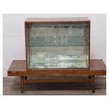 2-piece mid-century modern display cabinet table