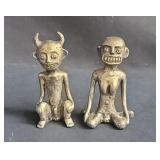 Pair of Vintage nude brass figurines