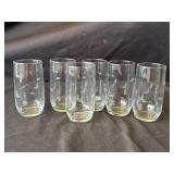 Group of 6 vintage etched glasses