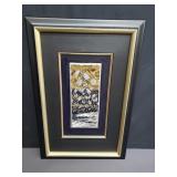 Framed signed mixed media plaque