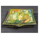Vintage signed Russian handpainted lacquer box