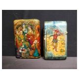 Vintage one signed handpainted Russian lacquer