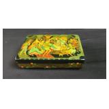 Vintage signed Russian handpainted lacquer box