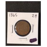 1865 US Two Cent Piece coin