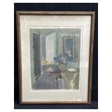 Pencil signed framed lithograph on paper