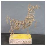 Mid century modern netted wire horse sculpture