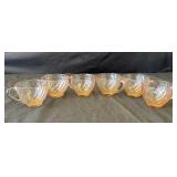 Group of 6 vintage French depression glass cups
