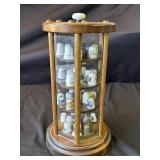 Vintage wood revolving thimble case