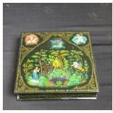 Vintage signed Russian handpainted lacquer box