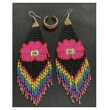 Southwestern beaded earrings and ring