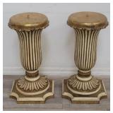 Pair of Vintage gilt Italian wood pedestal