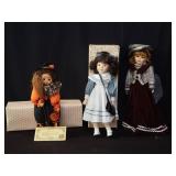 Group of 3 vintage collectible porcelain dolls -