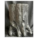 Faux wood stump garden stool