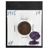 1915 Lincoln Wheat Cent coin marked VF