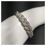 Sterling silver bracelet with white stones