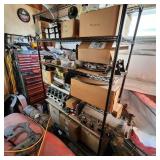 Rack of car parts, misc