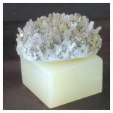 Quartz and pyrite on a onyx base decoration