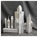 Signed Curtis Jere cityscape metal wall art