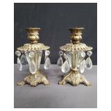 Pair of brass candle holders
