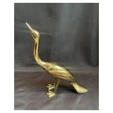 Vintage gold-tone metal bird figurine