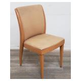 Champagne mid-century upholstered side chair