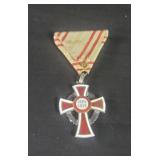 Silver and Enamel Hungary WW1 red cross decoration