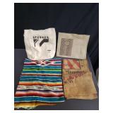 Box of tote bags and zarape
