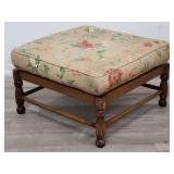 Vintage floral tufted ottoman