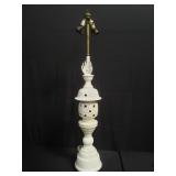 Large vintage pierced porcelain lamp