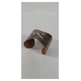 Hallmarked vintage copper and silver bracelet