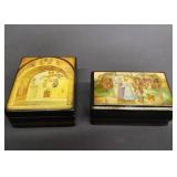 Vintage hand painted and signed Russian lacquer