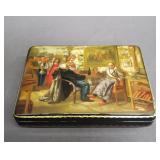 Vintage signed and hand painted Russian lacquer