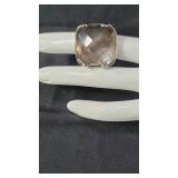 Sterling silver (925) quartz, mother of pearl ring