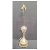 Vintage brass and carved glass table lamp