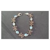 Sterling silver (925) bracelet w/semiprecious