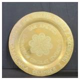 Vintage commerative brass wall plaque
